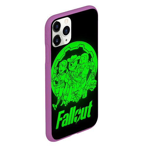 Чехол iPhone 11 Pro матовый Fallout - movie heroes / 3D-Фиолетовый – фото 2