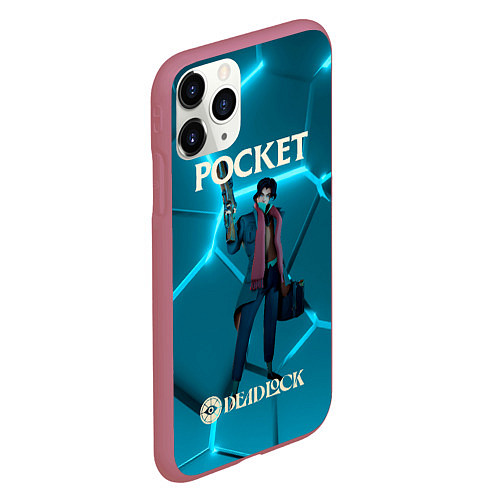 Чехол iPhone 11 Pro матовый Pocket Deadlock / 3D-Малиновый – фото 2