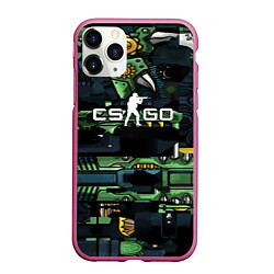 Чехол iPhone 11 Pro матовый Counter strike gamer, цвет: 3D-малиновый