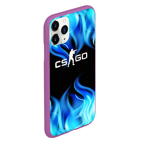 Чехол iPhone 11 Pro матовый CGGO blue flame / 3D-Фиолетовый – фото 2