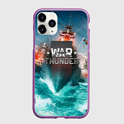 Чехол iPhone 11 Pro матовый Wartunder корабль авианосец, цвет: 3D-фиолетовый
