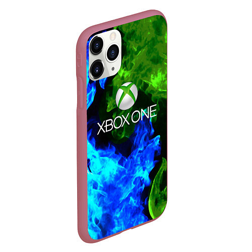 Чехол iPhone 11 Pro матовый Xbox битва огня / 3D-Малиновый – фото 2