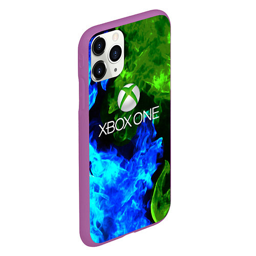 Чехол iPhone 11 Pro матовый Xbox битва огня / 3D-Фиолетовый – фото 2