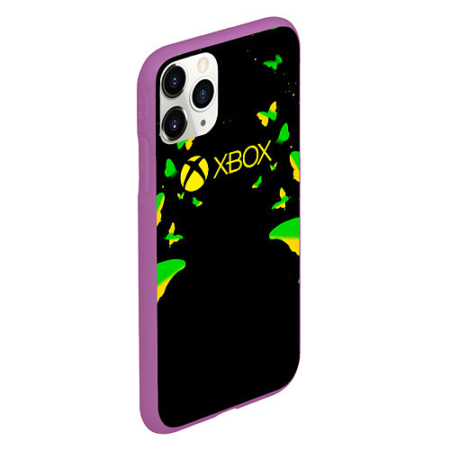 Чехол iPhone 11 Pro матовый Xbox бабочки / 3D-Фиолетовый – фото 2