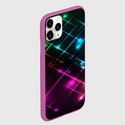 Чехол iPhone 11 Pro матовый Неоновый свет абстракция, цвет: 3D-фиолетовый — фото 2