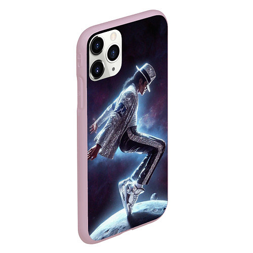 Чехол iPhone 11 Pro матовый Michael Jackson on the moon / 3D-Розовый – фото 2