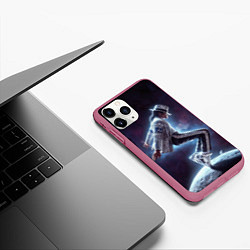 Чехол iPhone 11 Pro матовый Michael Jackson on the moon, цвет: 3D-малиновый — фото 2