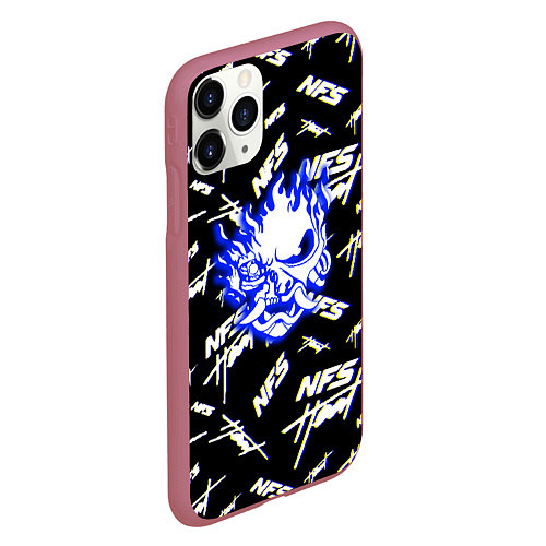 Чехол iPhone 11 Pro матовый NFS samurai logo / 3D-Малиновый – фото 2