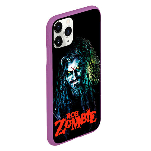 Чехол iPhone 11 Pro матовый Rob zombie portrait / 3D-Фиолетовый – фото 2