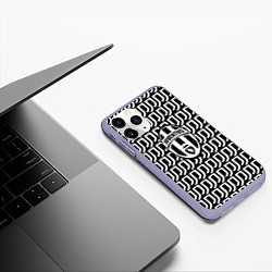 Чехол iPhone 11 Pro матовый Juventus fc pattern, цвет: 3D-светло-сиреневый — фото 2