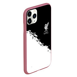 Чехол iPhone 11 Pro матовый Liverpool fc белые краски, цвет: 3D-малиновый — фото 2