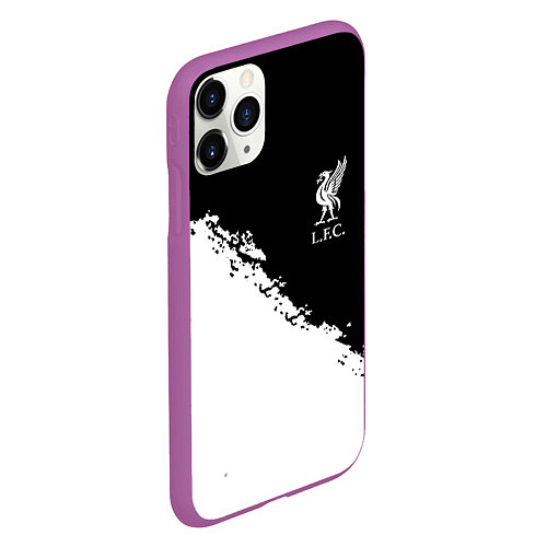 Чехол iPhone 11 Pro матовый Liverpool fc белые краски / 3D-Фиолетовый – фото 2