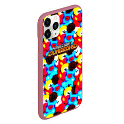 Чехол iPhone 11 Pro матовый Minecraft пушистики, цвет: 3D-малиновый — фото 2