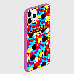 Чехол iPhone 11 Pro матовый Minecraft пушистики, цвет: 3D-фиолетовый — фото 2