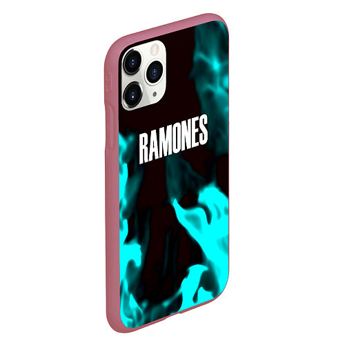 Чехол iPhone 11 Pro матовый Ramones fire rose / 3D-Малиновый – фото 2