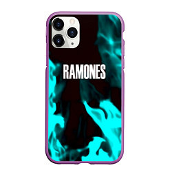 Чехол iPhone 11 Pro матовый Ramones fire rose, цвет: 3D-фиолетовый