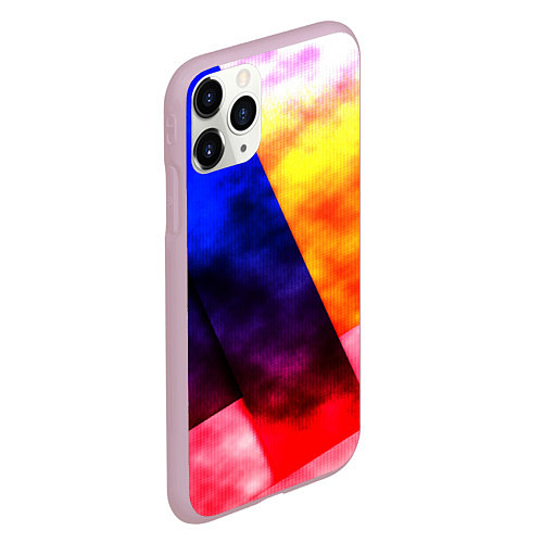 Чехол iPhone 11 Pro матовый Градиентовая геометрия / 3D-Розовый – фото 2