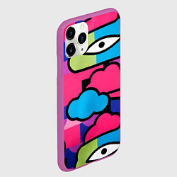 Чехол iPhone 11 Pro матовый Глаза облака абстракция, цвет: 3D-фиолетовый — фото 2