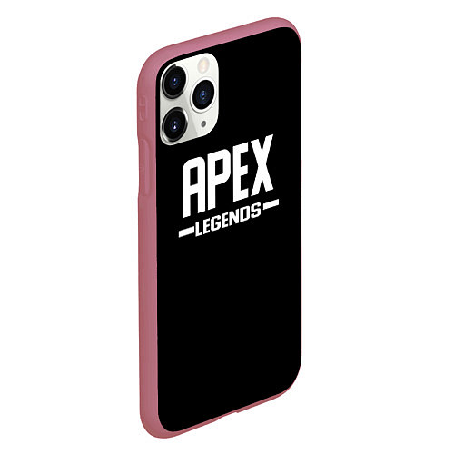 Чехол iPhone 11 Pro матовый Apex legends logo white / 3D-Малиновый – фото 2