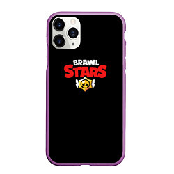 Чехол iPhone 11 Pro матовый Brawl stars logo red, цвет: 3D-фиолетовый