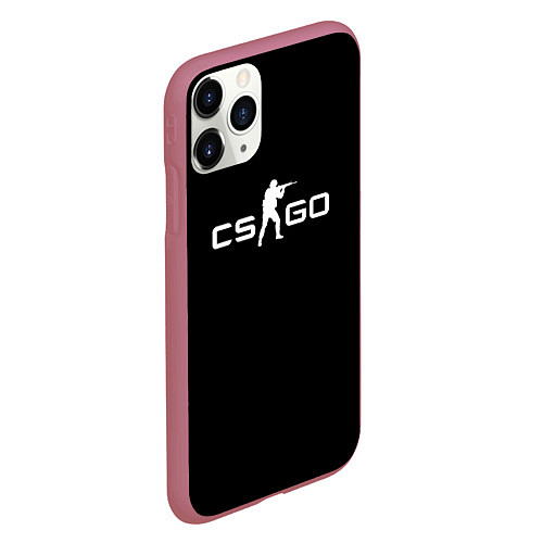 Чехол iPhone 11 Pro матовый CSGO logo / 3D-Малиновый – фото 2