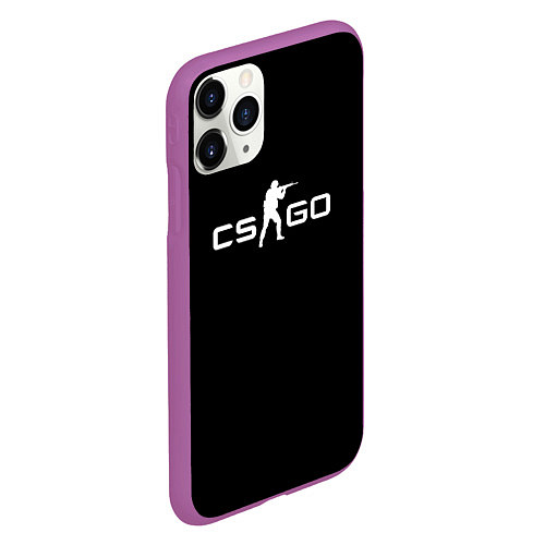 Чехол iPhone 11 Pro матовый CSGO logo / 3D-Фиолетовый – фото 2