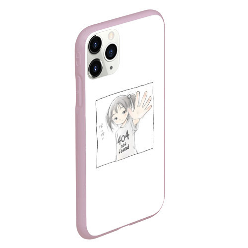 Чехол iPhone 11 Pro матовый 404 error anime tag / 3D-Розовый – фото 2