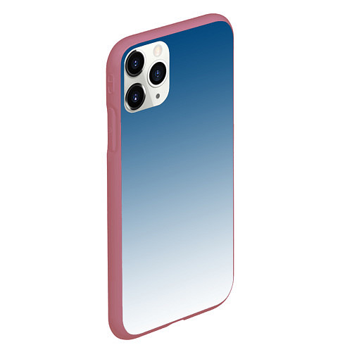 Чехол iPhone 11 Pro матовый Бирюзовый градиент текстура / 3D-Малиновый – фото 2