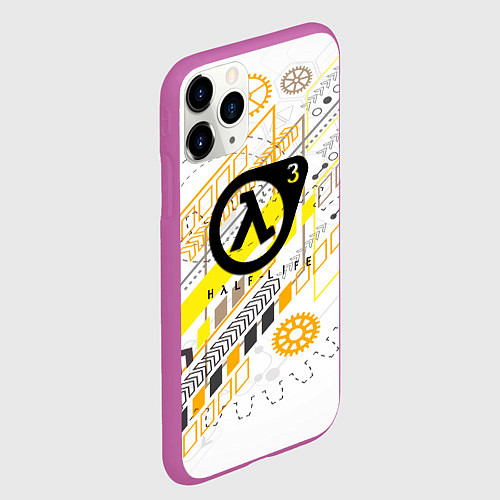 Чехол iPhone 11 Pro матовый Half life 3 механика / 3D-Фиолетовый – фото 2