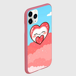 Чехол iPhone 11 Pro матовый Маршмеллоу с сердечком, цвет: 3D-малиновый — фото 2