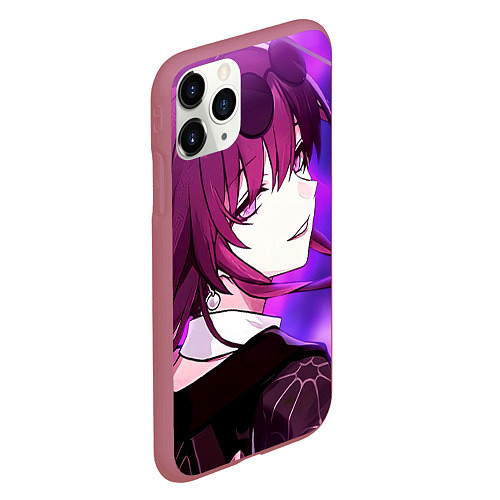 Чехол iPhone 11 Pro матовый Honkai Star Rail Kafka violet light / 3D-Малиновый – фото 2