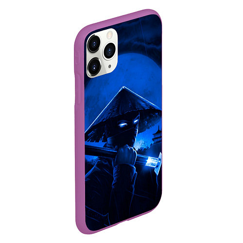 Чехол iPhone 11 Pro матовый The coolness of a samurai / 3D-Фиолетовый – фото 2