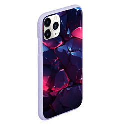 Чехол iPhone 11 Pro матовый Разломленные камни текстура, цвет: 3D-светло-сиреневый — фото 2