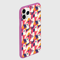 Чехол iPhone 11 Pro матовый Приведения на ярком фоне, цвет: 3D-фиолетовый — фото 2