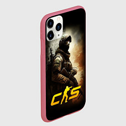 Чехол iPhone 11 Pro матовый CS спецназовец, цвет: 3D-малиновый — фото 2