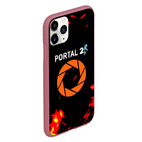 Чехол iPhone 11 Pro матовый Portal огненная лава / 3D-Малиновый – фото 2