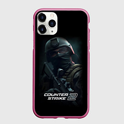 Чехол iPhone 11 Pro матовый CS counter terrorist, цвет: 3D-малиновый