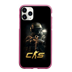 Чехол iPhone 11 Pro матовый CS counter terrorist, цвет: 3D-малиновый