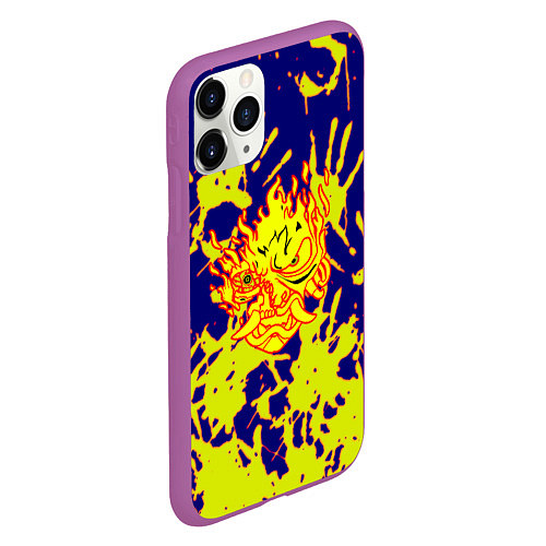 Чехол iPhone 11 Pro матовый Cyberpunk 2077 hands / 3D-Фиолетовый – фото 2