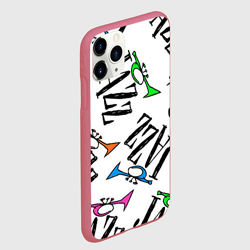 Чехол iPhone 11 Pro матовый Just jazz in color / 3D-Малиновый – фото 2