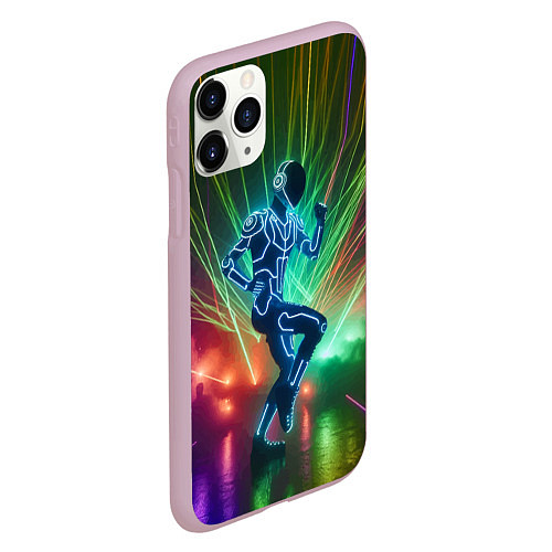 Чехол iPhone 11 Pro матовый Neon cyber dance - ai art fantasy / 3D-Розовый – фото 2