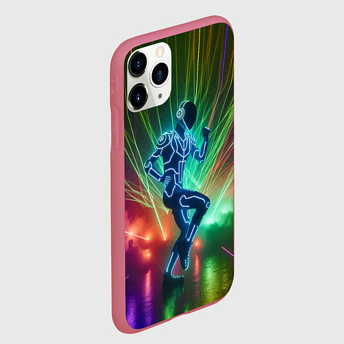 Чехол iPhone 11 Pro матовый Neon cyber dance - ai art fantasy / 3D-Малиновый – фото 2