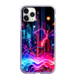 Чехол iPhone 11 Pro матовый Neon fantasy - ai art, цвет: 3D-светло-сиреневый