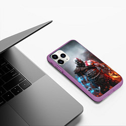 Чехол iPhone 11 Pro матовый God of War Кратос, цвет: 3D-фиолетовый — фото 2