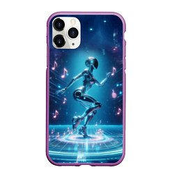 Чехол iPhone 11 Pro матовый Cyber robot girl - ai art fantasy, цвет: 3D-фиолетовый