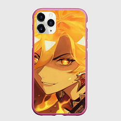 Чехол iPhone 11 Pro матовый Genshin Impact Мавуика, цвет: 3D-малиновый