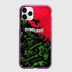 Чехол iPhone 11 Pro матовый Dying Light 2 zombie, цвет: 3D-фиолетовый