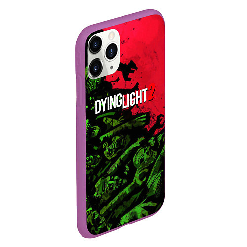 Чехол iPhone 11 Pro матовый Dying Light 2 zombie / 3D-Фиолетовый – фото 2