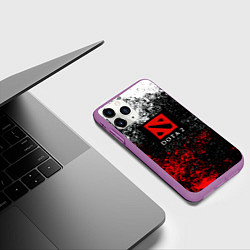 Чехол iPhone 11 Pro матовый Dota 2 брызги красок, цвет: 3D-фиолетовый — фото 2