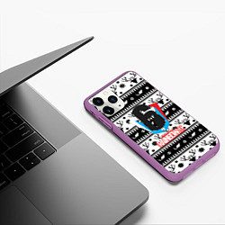 Чехол iPhone 11 Pro матовый Rainbow six winter pattern, цвет: 3D-фиолетовый — фото 2